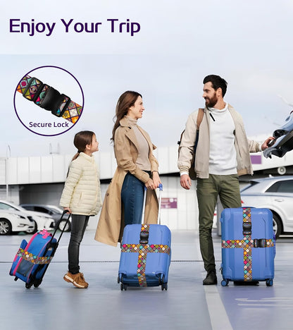 Luggage Straps for Suitcases Travel Belt Luggage Band Heavy Duty Traveling Luggage Identifier Cute Women Girls Unique Accesory,