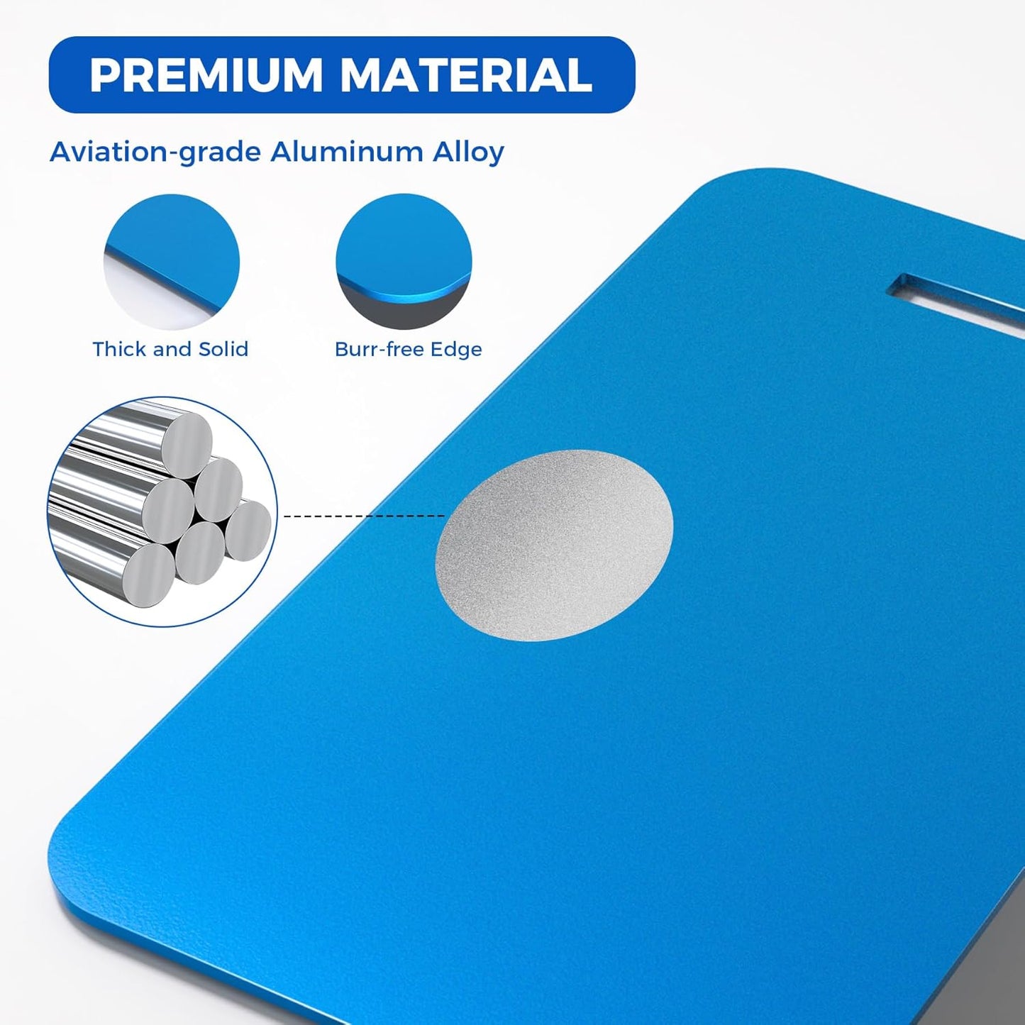 Personalized Luggage Tags, Custom Luggage Tags 4 Pack TSA Approved Double Sided Laser Engraving, Metal Luggage Tag for Suitcases with Stainless Loops, Name Tag for Bags, Backpacks (Blue)