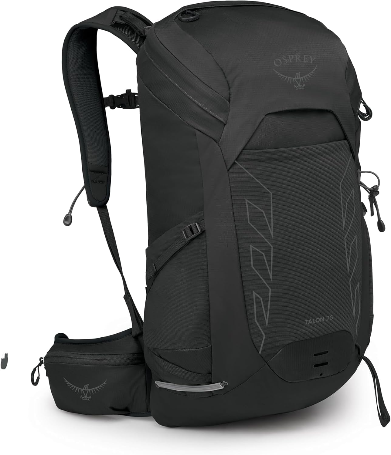Osprey Talon 26L Men's Lightweight Hiking Backpack with Hipbelt, Black/Coal Grey