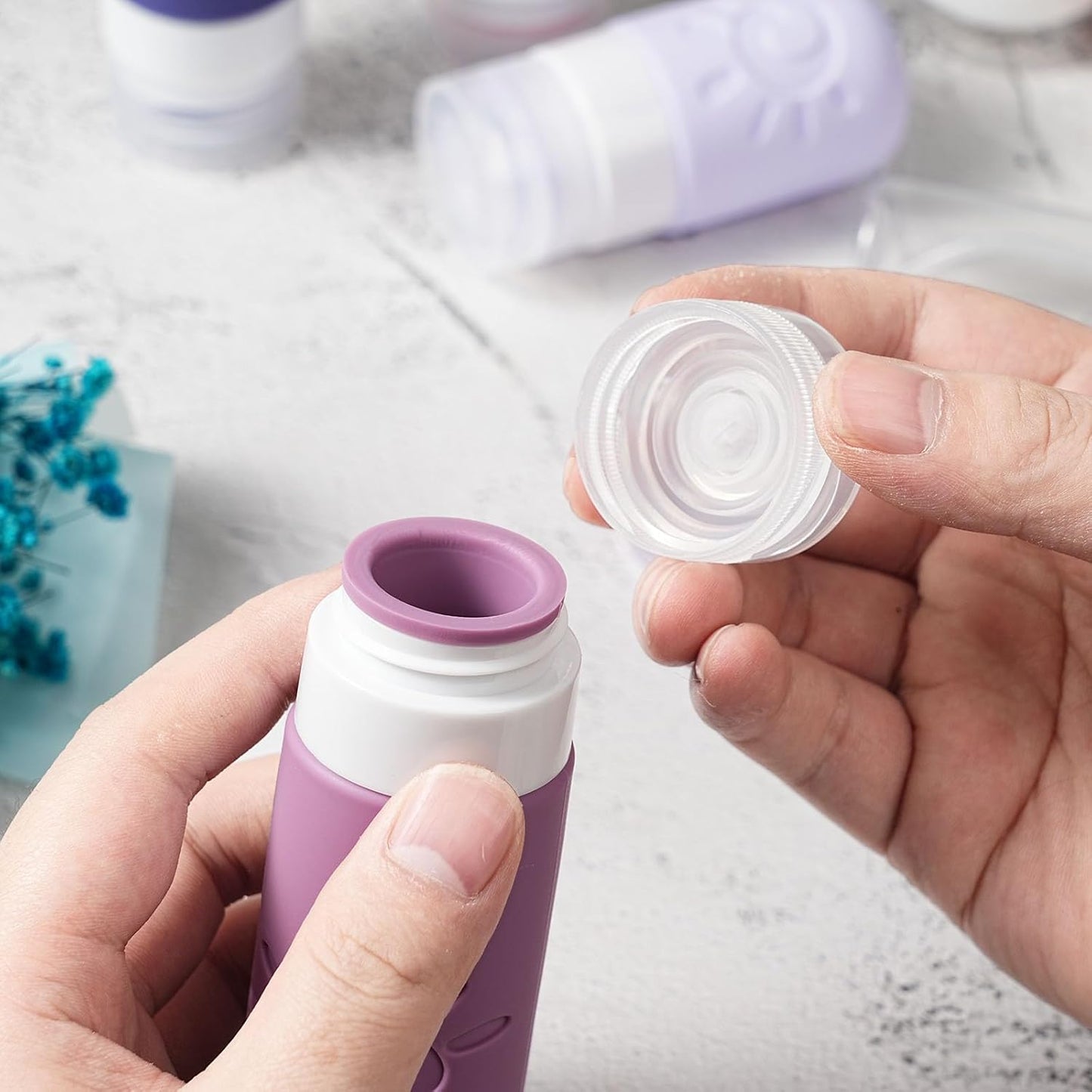 18 Pack travel Bottles for Toiletries, TSA Approved Silicone Travel Containers Leak Proof Refillable Travel Accessories for Shampoo Conditioner Lotion Body Wash(Multicolored I)