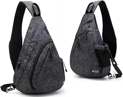 Water-Proof Sling bag/Crossbody Backpack/Shoulder Bag with USB Charging Port for Travel, Hiking, Cycling, Camping