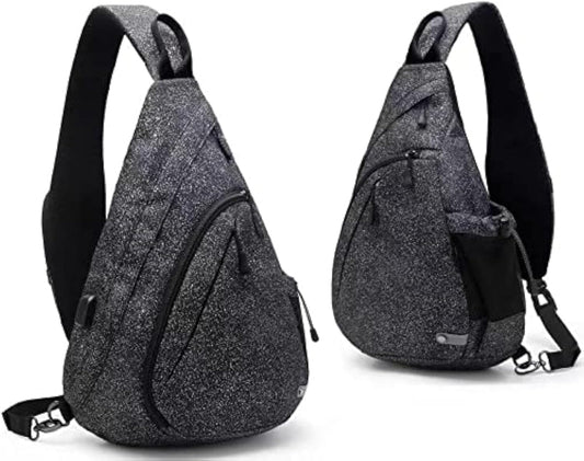 Water-Proof Sling bag/Crossbody Backpack/Shoulder Bag with USB Charging Port for Travel, Hiking, Cycling, Camping