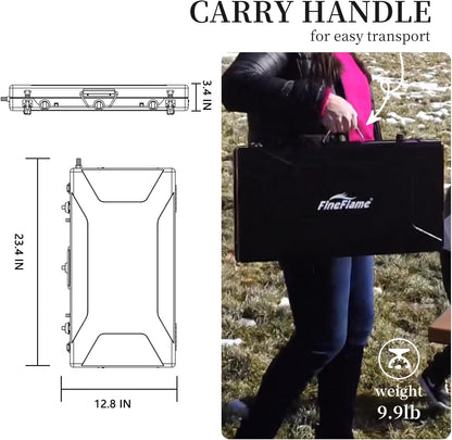 Camping Stove, 3 Burners Propane Portable Camp Stove with Regulator, Push-Button Instant Ignition, Adjustable Burners & Wind Guards for Car BBQ Picnics Outdoor Cooking (BLACK-20400 BTUs)