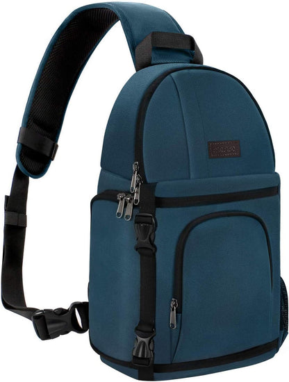 MOSISO Camera Sling Bag, DSLR/SLR/Mirrorless Camera Backpack Case Shockproof Photography Backpack with Tripod Holder & Removable Modular Inserts Compatible with Canon/Nikon/Sony/Fuji
