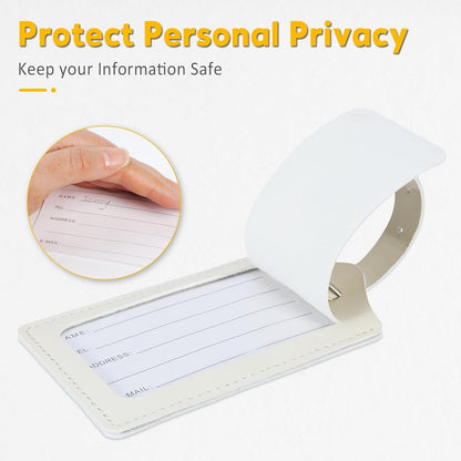 8 Pack Leather Luggage Travel Bag Tags by Travelambo