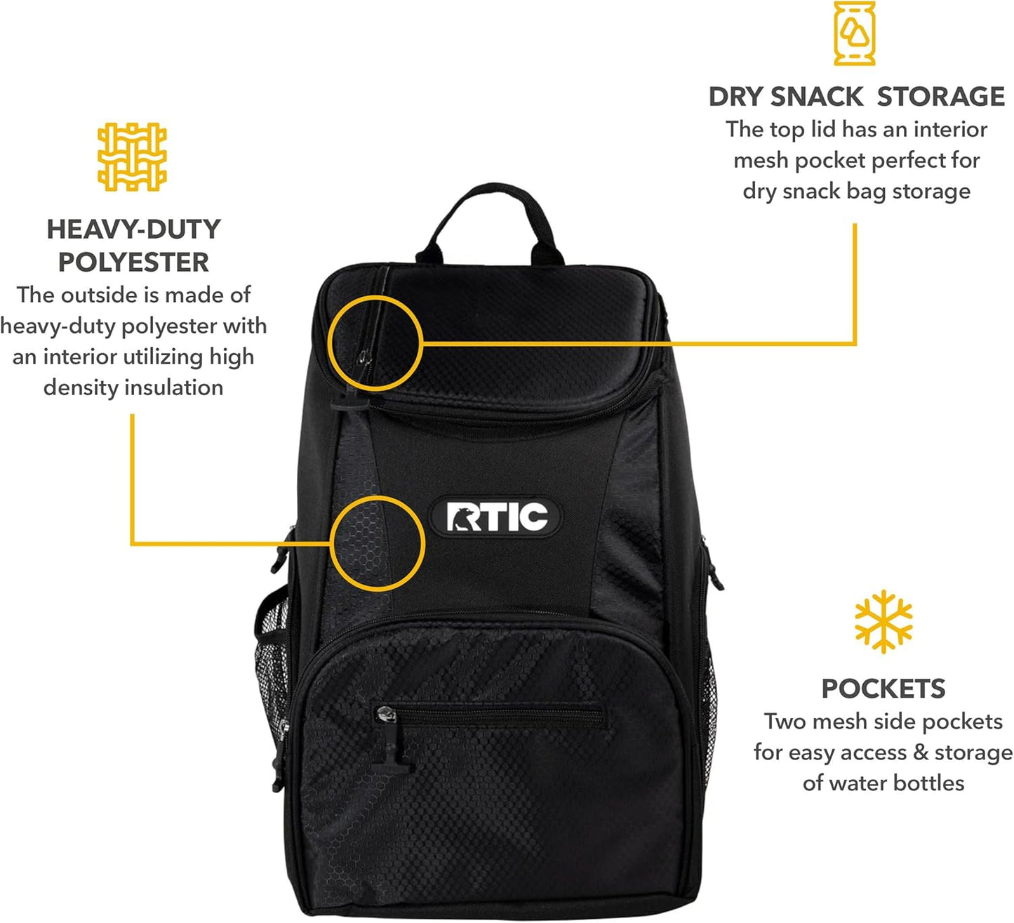 RTIC 15 Can Lightweight Backpack Cooler Soft Insulated Portable Bag for Lunch, Beach, Drink, Beverage, Travel, Camping, Picnic, Car, Hiking,