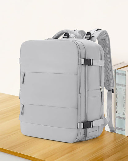 coowoz Large Travel Backpack Carry On for Women Man Gym Backpacks with Laptop Compartment Mochila de Viaje Teacher Personal Item Backpack Rucksack Airplane Accessories Must Haves Grey