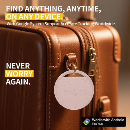 Android Air Tracker Tag 4 Pack for Luggage Tracker Tags Works with Google Find My Device App, Bluetooth Tracker Tag Key Finder and Item Locator for Wallets, Backpack, Suitcases, Replaceable Battery