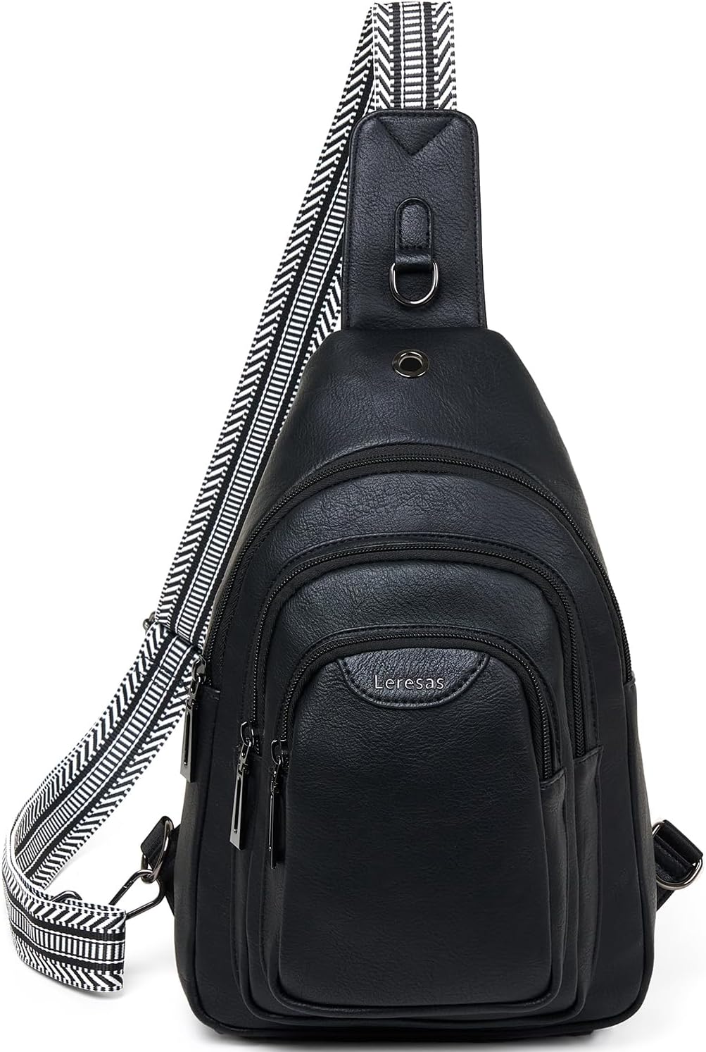 10L Crossbody Sling Bag for Women Men Anti Theft Cross Body Fanny Pack Belt Bag Purse Gifts for Women Faux Leather, Black