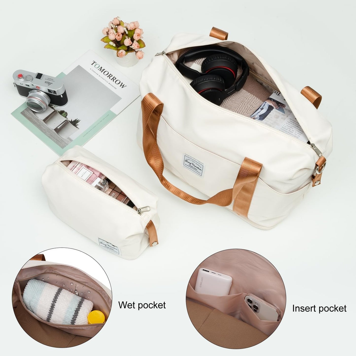 LONG VACATION 6 Piece ABS+PC Hardshell Luggage Set with Spinner Wheels, Lightweight suitcase set with TSA Lock & YKK Zipper