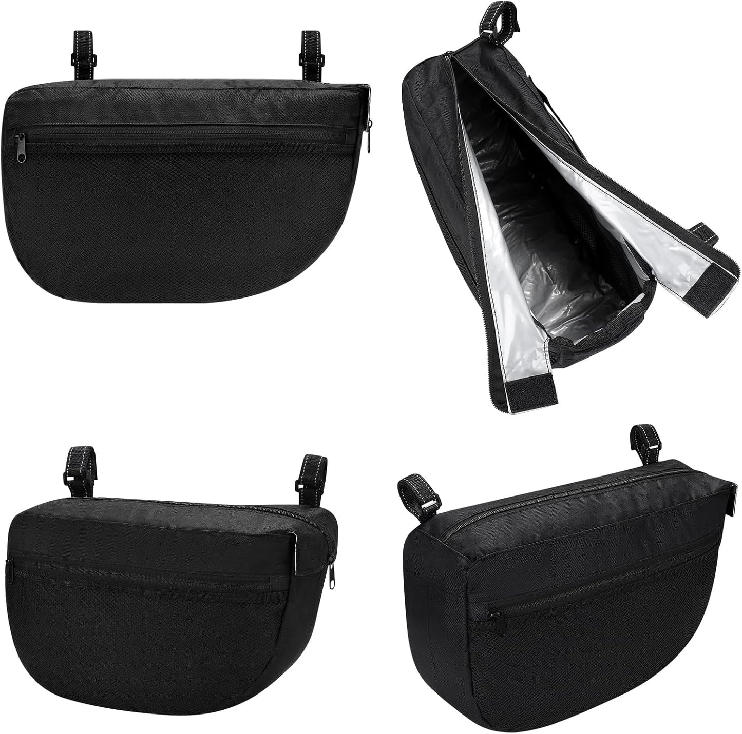 Accmor Insulated Side Sling Stroller Saddle Bag Organizer, Universal Stroller Organizer, Stroller Bag Caddy Organizer, Black