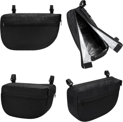 Accmor Insulated Side Sling Stroller Saddle Bag Organizer, Universal Stroller Organizer, Stroller Bag Caddy Organizer, Black