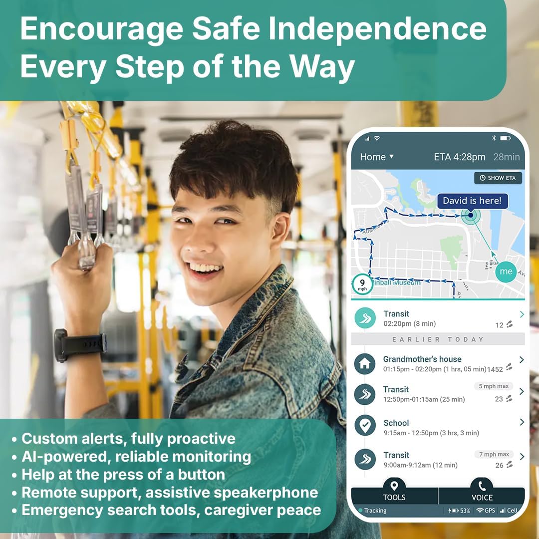 AngelSense Personal GPS Tracker for Kids, Teen, Autism, Special Needs, Elderly, Dementia - 2-Way Auto-Answer Speakerphone & SOS Button - School Bus Tracking - Subscription Required