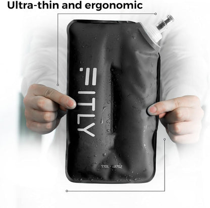 Soft Flask - Shrink As You Drink Soft Water Bottle for Hydration Pack - Folding Water Bottle Ideal for Running, Hiking, Cycling, Climbing & Rigorous Activity