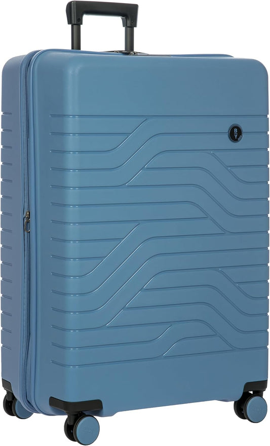 Bric's B|Y Ulisse Spinner Suitcase, Expandable Hard Shell Luggage with TSA Lock and Smooth 360° Wheels 28" – Grey Blue