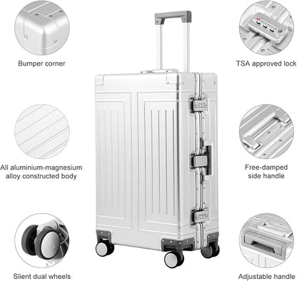 All Aluminum Carry On Luggage，Cut from Whole Aluminum Sheet，22x14x9 Airline - Image 6