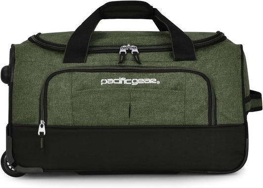 Pacific Gear Rolling Duffel Bag with Wheels, Luggage, Hockey, Sports, XL, Rollers, Heavy Duty 21"