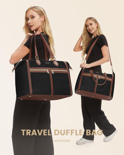 LOVEVOOK 4-in-1 Travel Weekender for Women - Duffle With Shoes Compartment, Carry On Overnight Tote, Toiletry Bag & Wet Pocket - Large Hospital Bag for Labor and Delivery