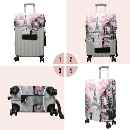 Travel Luggage Cover Suitcase Protector Fits 18-32 Inch Wheel Covers PatternedTravel Related Items Flower Luggage Protector Elastic L