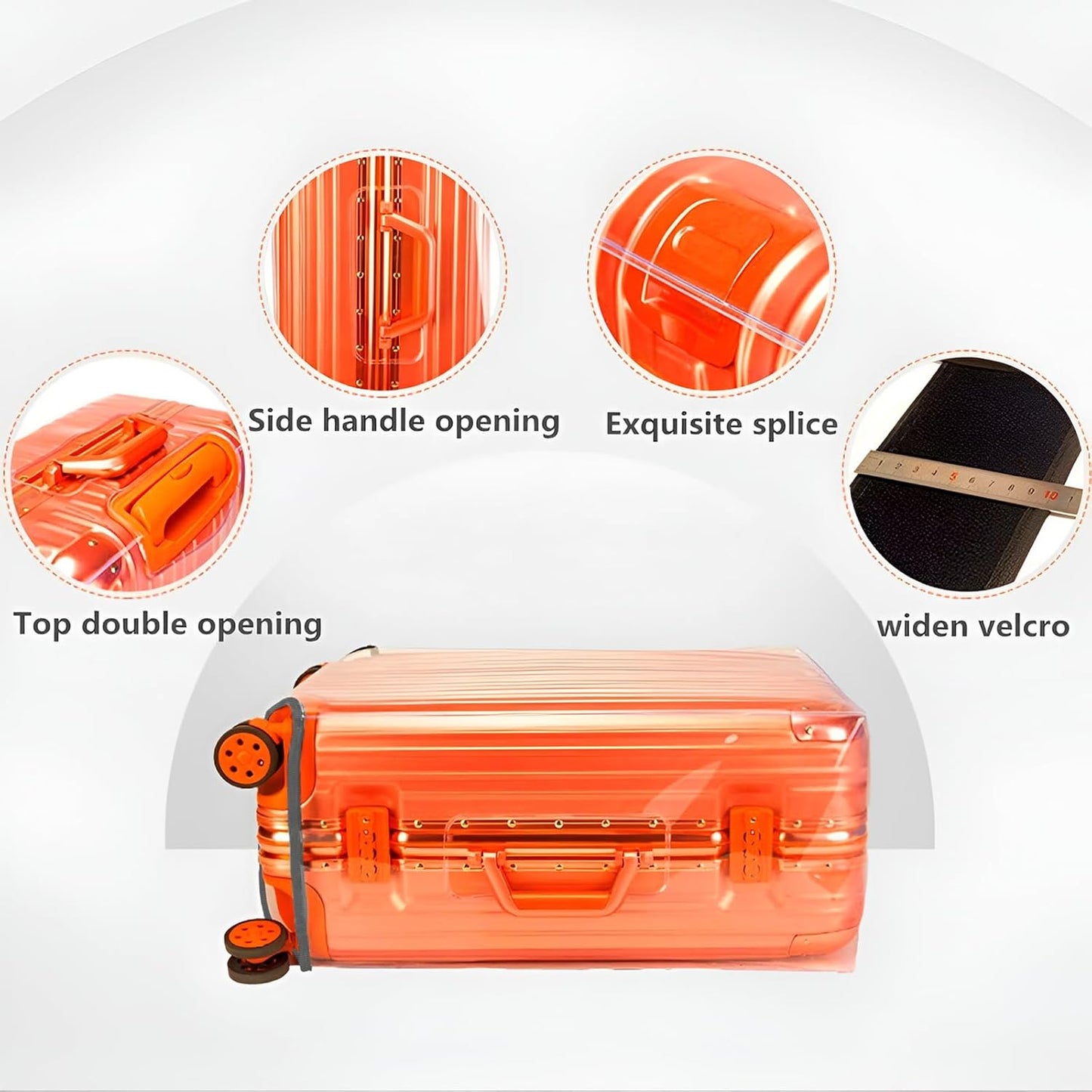 30 Inch Suitcase Cover for Luggage,3mm Thickness Full Clear Luggage Covers for Suitcase TSA Approved Suitable 30-31 Inch Suitable for Long Travel Accessories