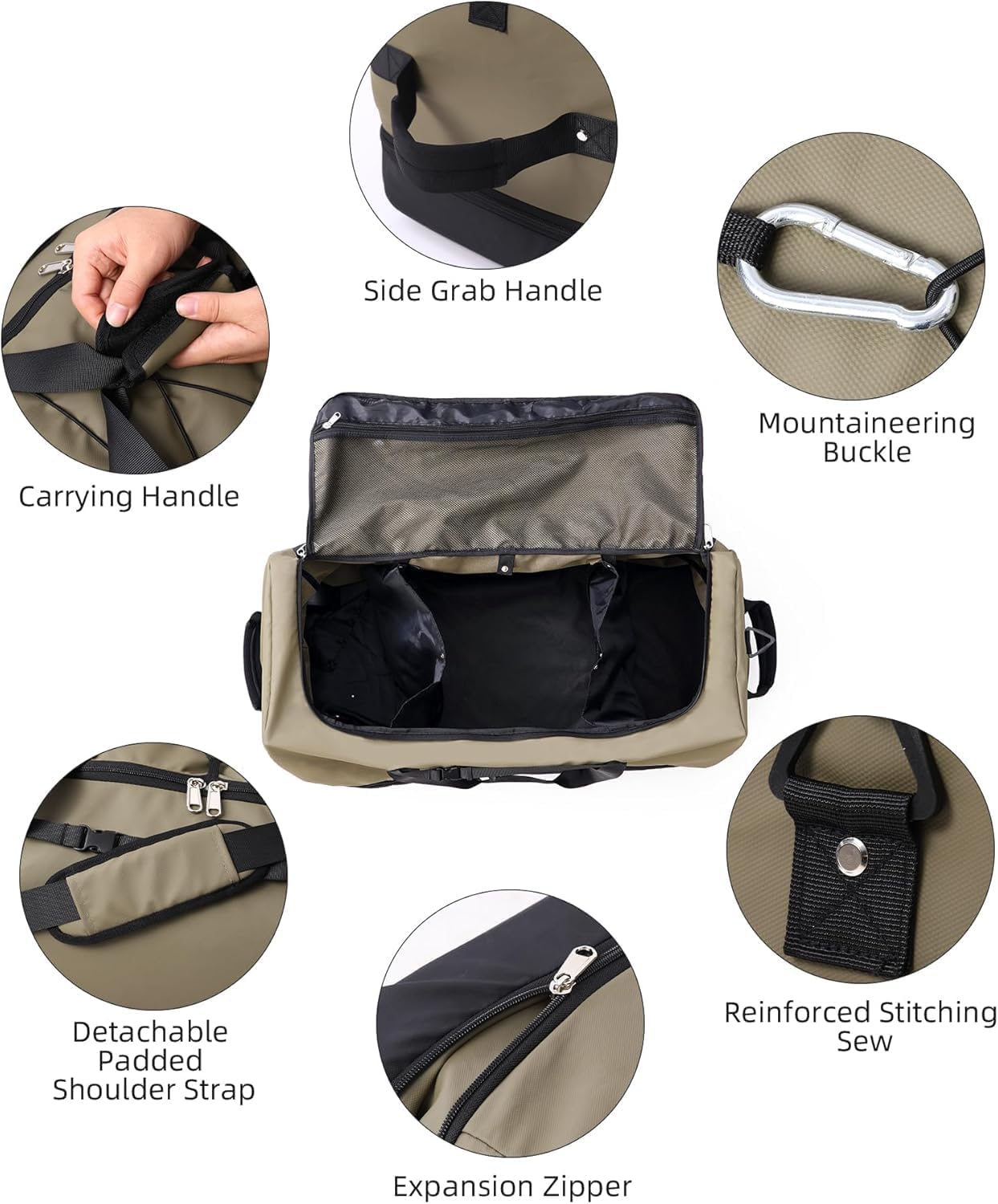 Rolling Duffle Bag with Wheels,110L/140L Expandable Soft-Sided Foldable Duffle Bag with 2 Rubber Wheels,Packable 32” Rolling Carry-On with Multi-Pockets & Compartments (Green)