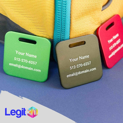 Custom Metal Luggage Tags (3 or 6 Pack) - Personalized Unique Suitcase & Backpack Travel, Durable, Waterproof & Heavy Duty (Red)