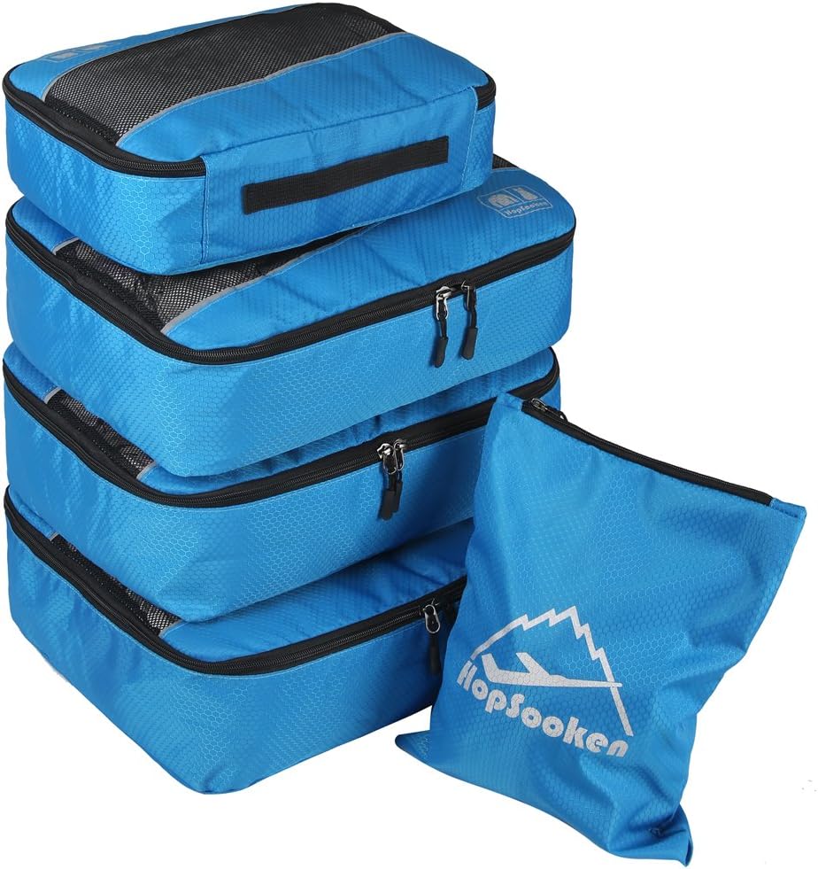 5 Set Packing Cubes for Travel Large Suitcase Luggage Organizer Bags Travel Accessories Vacation 4 Cubes 1 Laundry Pouch Bag