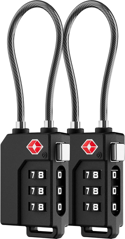 LUGGEX TSA Locks for Luggage, Suitcase Locks TSA Approved, Luggage Locks, Ease of Use & Durable