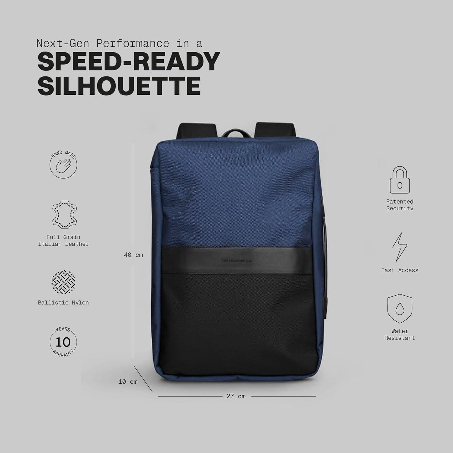 The Frenchie Co. - Super Light Speed Backpack - Expandable lightweight ballistic nylon - Anti-theft magnetic closure for quick secure access - Self-adjusting straps for comfort