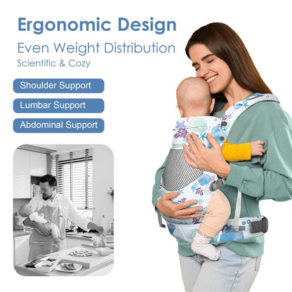 Newborn Baby Front Carrier Backpack, Toddler Baby Body Carrier, 7-66 Lbs Ergonomic Design, Lumbar Support, Lightweight