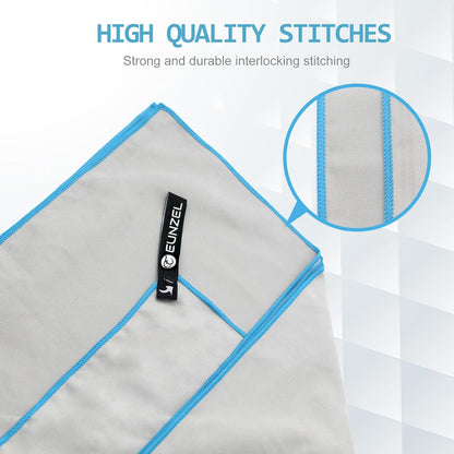 Eunzel Quick Dry Camping Towel, Microfiber Travel Towel 3 Size at 1 Pack,Fast Drying Towel Set for Camping, Beach, Gym, Sports, Yoga & Swimming Pool, Light Grey