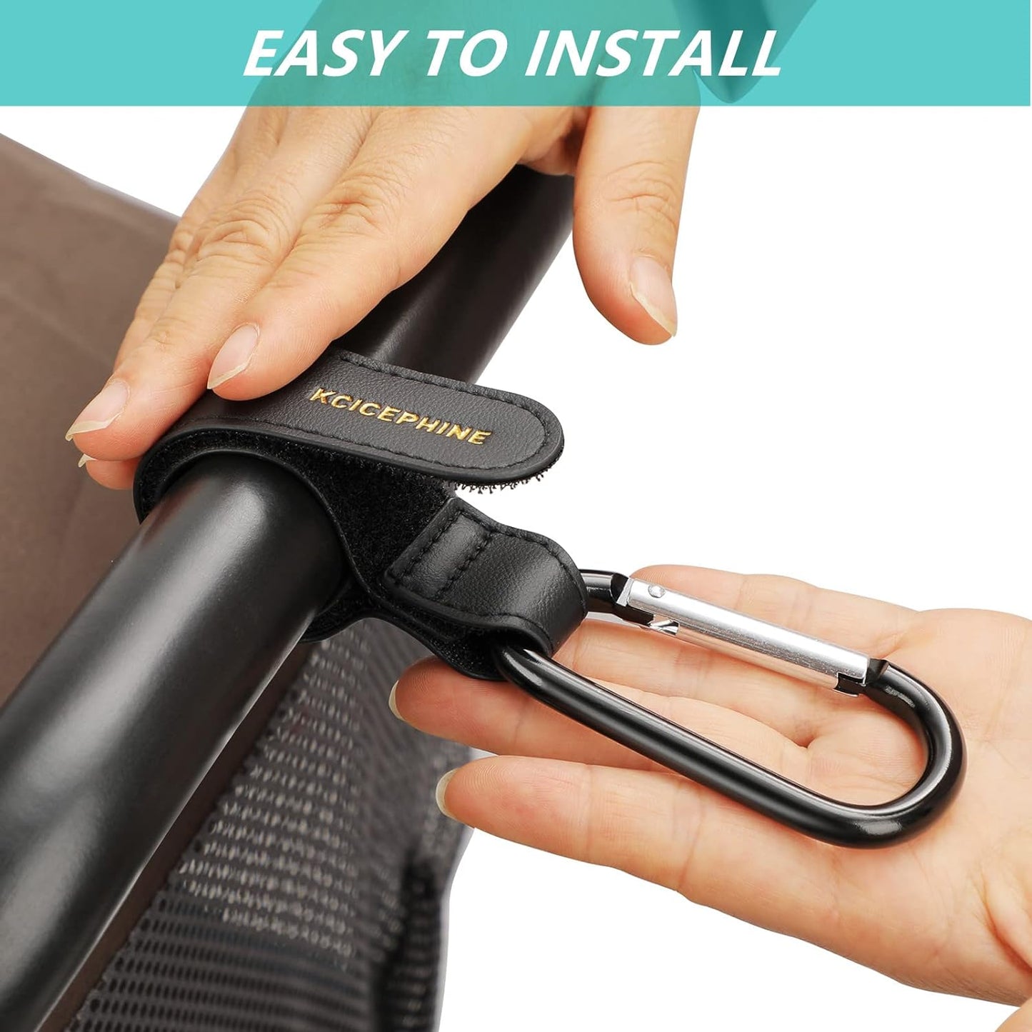 4Pack Universal Baby Stroller Hooks Clips for Hanging Bags and Shopping,Convenient Stroller Straps Accessories Perfect for Uppababy, Babyzen Yoyo, Britax, Bugaboo, Bob, Buggy, Shopping Cart（Black）