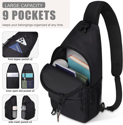 Crossbody Bags for Women Men Trendy Sling Bag Bakpack Casual Chest Bag with Convertible Shoulder Strap