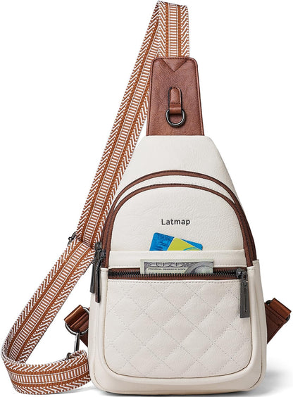 Sling Bag For Women Fanny Pack Crossbody Travel Shoulder Belt Bags Tote Backpack Purse Faux Leather