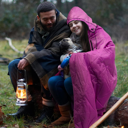 Outdoor Waterproof Blanket, Foldable Fleece Stadium Blanket for Outdoor Sports Event, Camping, Concerts, Car, Pet, Picnics - Windproof, Wearable, Machine Washable 80" x 58"