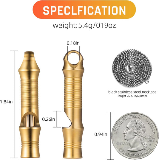 TISUR Titanium Emergency Whistle,EDC Safety Whistles Necklace Loud up to 120db,Survival Whistles for Survival,Hiking,Camping,Pets Training