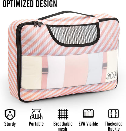 Veken 10 Set Packing Cubes for Travel Essential, Suitcase Organizer Bags in 4 Sizes, Carry-On Luggage Accessories with Large Laundry & Hanging Toiletry Bag, Must-Have for Airplane, Road Trip & Camping
