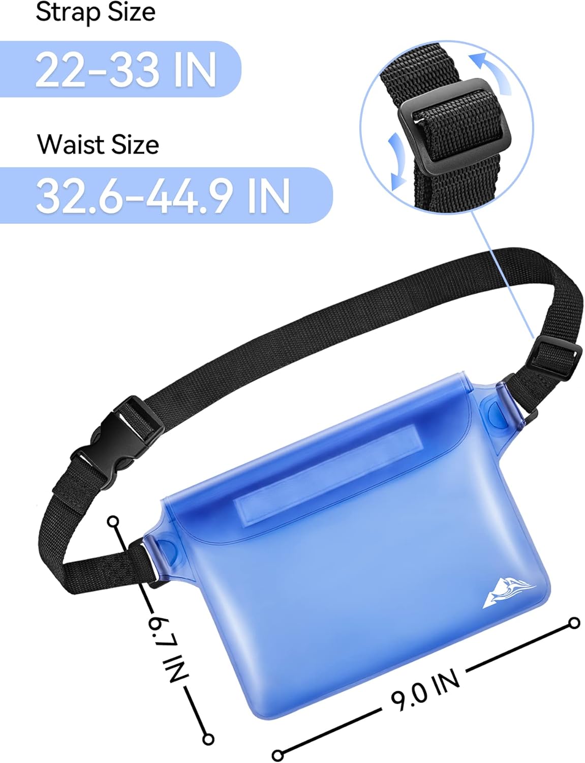 HEETA Waterproof Fanny Pack, Waterproof Pouch Dry Bag 2/3/4 Pack for Phone Passport Purse, Adjustable Waist Strap for Swimming Kayaking Boating Paddle Board Accessories Cruise Beach Camping Essentials