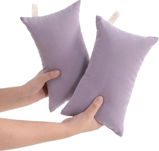 NTBAY Tiny Pillows, Down Alternative 7"x11" Microfiber Mini Pillow for Travel, Pets, Soft Machine Washable Small Pillows for Neck, Wrist, Lumbar and Knee, Lavender