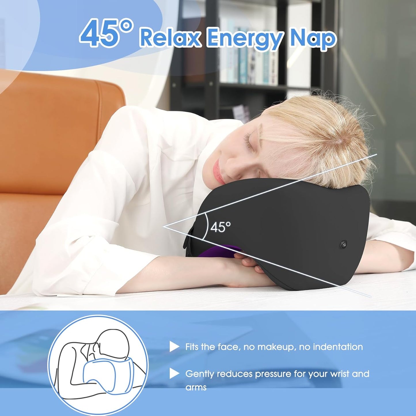 Neck Pillow Airplane, Ergonomic Memory Foam Travel Pillows for Long Flights, 3D Eye Masks, Ear Plugs and Portable Drawstring Bag, Napping Pillow for Home, Sleep Rest, Family and Travel Use