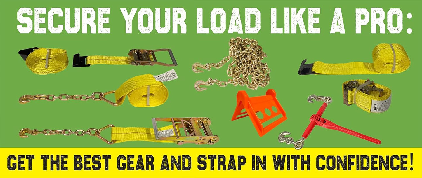 8 Pack Ratchet Strap 2" x 16' E Track Heavy-Duty Cargo Tie Downs 4400LBS