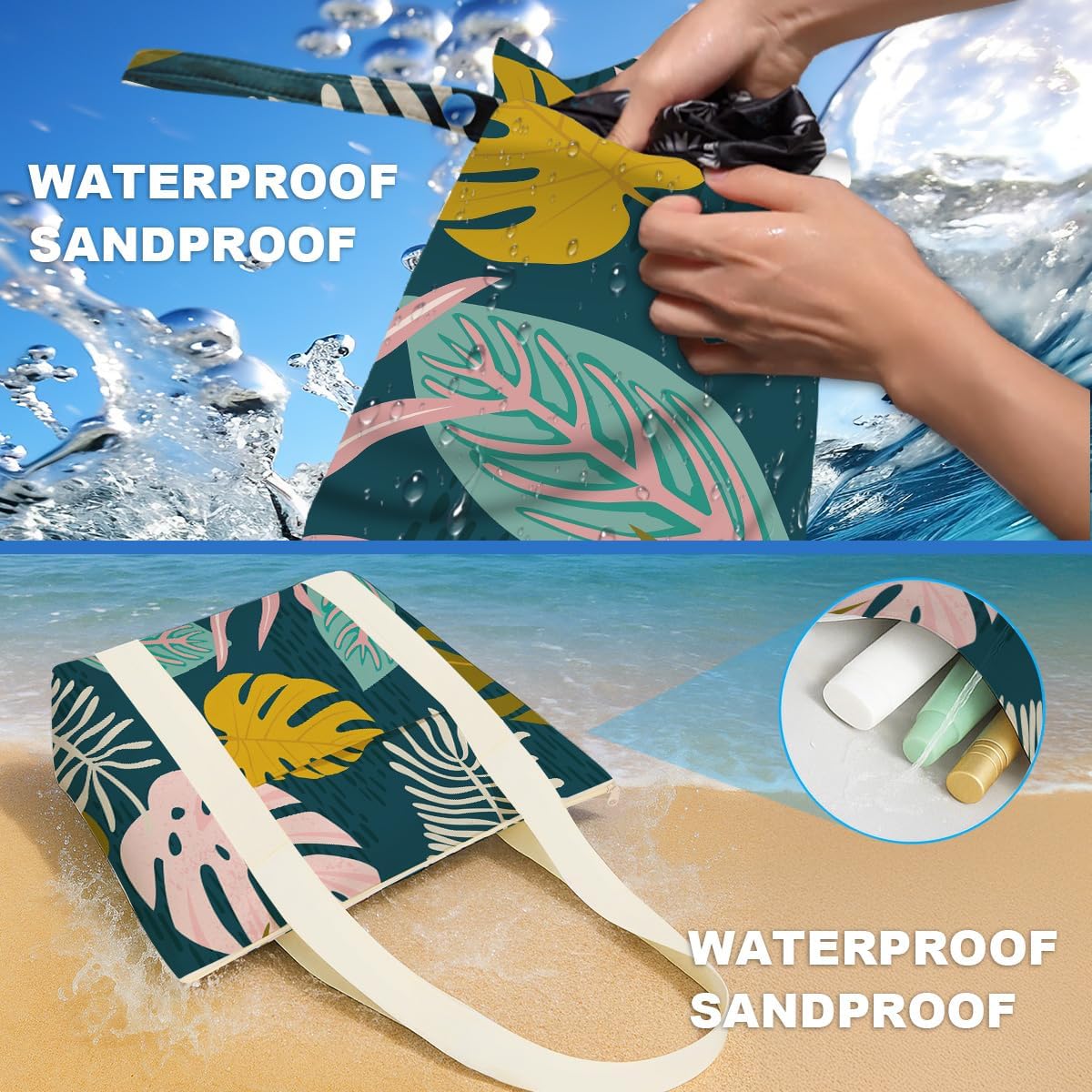 Beach Bags Wet Bag for Swimsuit Tote Bag for Friends Travel Gifts, Aloha Bags Waterproof Vacation Essential