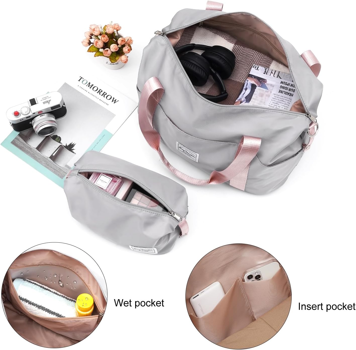 LONG VACATION 6 Piece ABS+PC Hardshell Luggage Set with Spinner Wheels, Lightweight suitcase set with TSA Lock & YKK Zipper