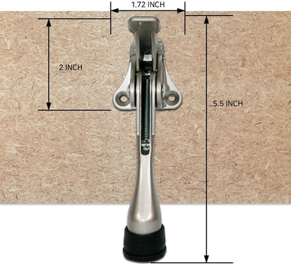 One Touch Kickdown Door Stopper, Door Holder, Heavy Duty Door Stops, Bottom of Door, Height-Adjustable Rubber Tips by HASHI (Antique Bronze 4 inch x 1pack)