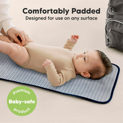 KeaBabies Portable Diaper Changing Pad, Easy Wipe Clean - Foldable Waterproof Baby Changing Mat for Diaper Bag, Compact, Lightweight, 25x13 Baby Changer Travel Essential, Machine Washable (Planets)