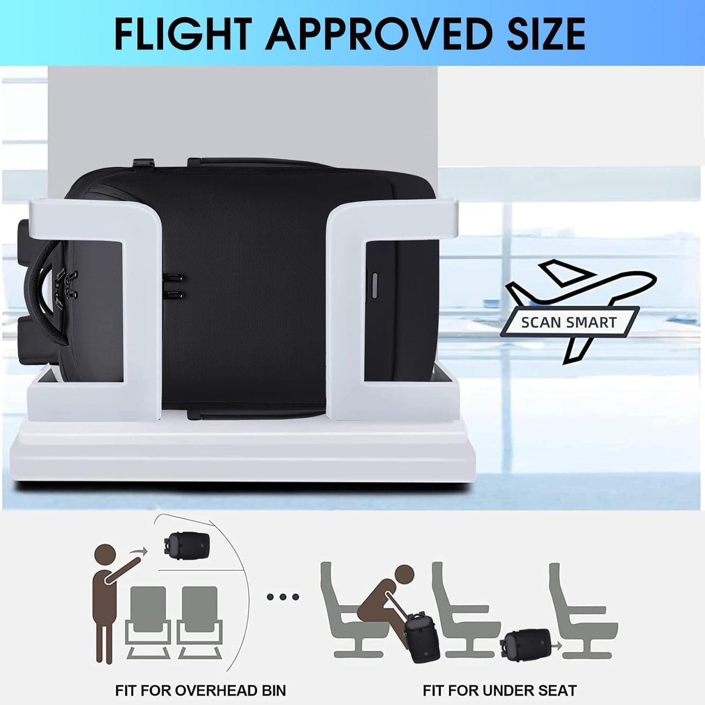 Travel Backpack for Women, Carry on Luggage 30L Flight Approved Water-resistant Lightweight Business Backpack Fits 17.3 Inch Laptop with Shoes Compartment, Black