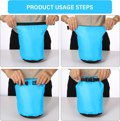 6 Pcs Waterproof Dry Bag Sack Lightweight Outdoor Dry Bags 35 L, 20 L, 15 L, 10 L, 5 L, 3 L Waterproof Boat Bag for Kayaking, Backpacking, Hiking, Camping Rafting(Blue)