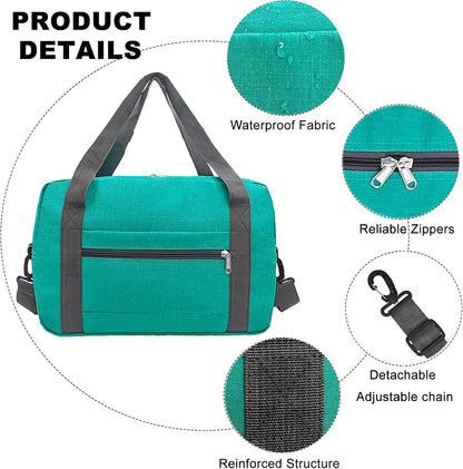 Foldable Carry on Luggage Bag 22x14x9 Personal Item Bag for Airplanes Travel Duffel Bag for Women and Men (40L, Teal)