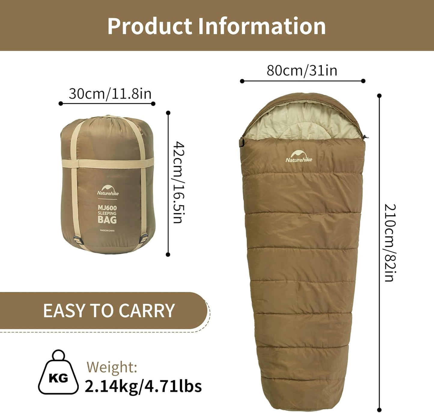 Naturehike Sleeping Bags for Adults, 23/39℉ Mummy Backpacking Sleeping Bag, 0 Degree Lightweight Sleeping Bag Warm for Camping, Hiking