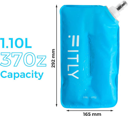Soft Flask - Shrink As You Drink Soft Water Bottle for Hydration Pack - Folding Water Bottle Ideal for Running, Hiking, Cycling, Climbing & Rigorous Activity